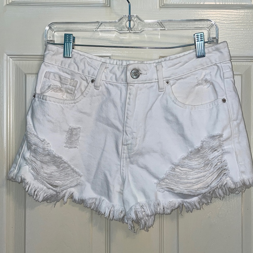 Forever 21 White Cutoff Denim Shorts